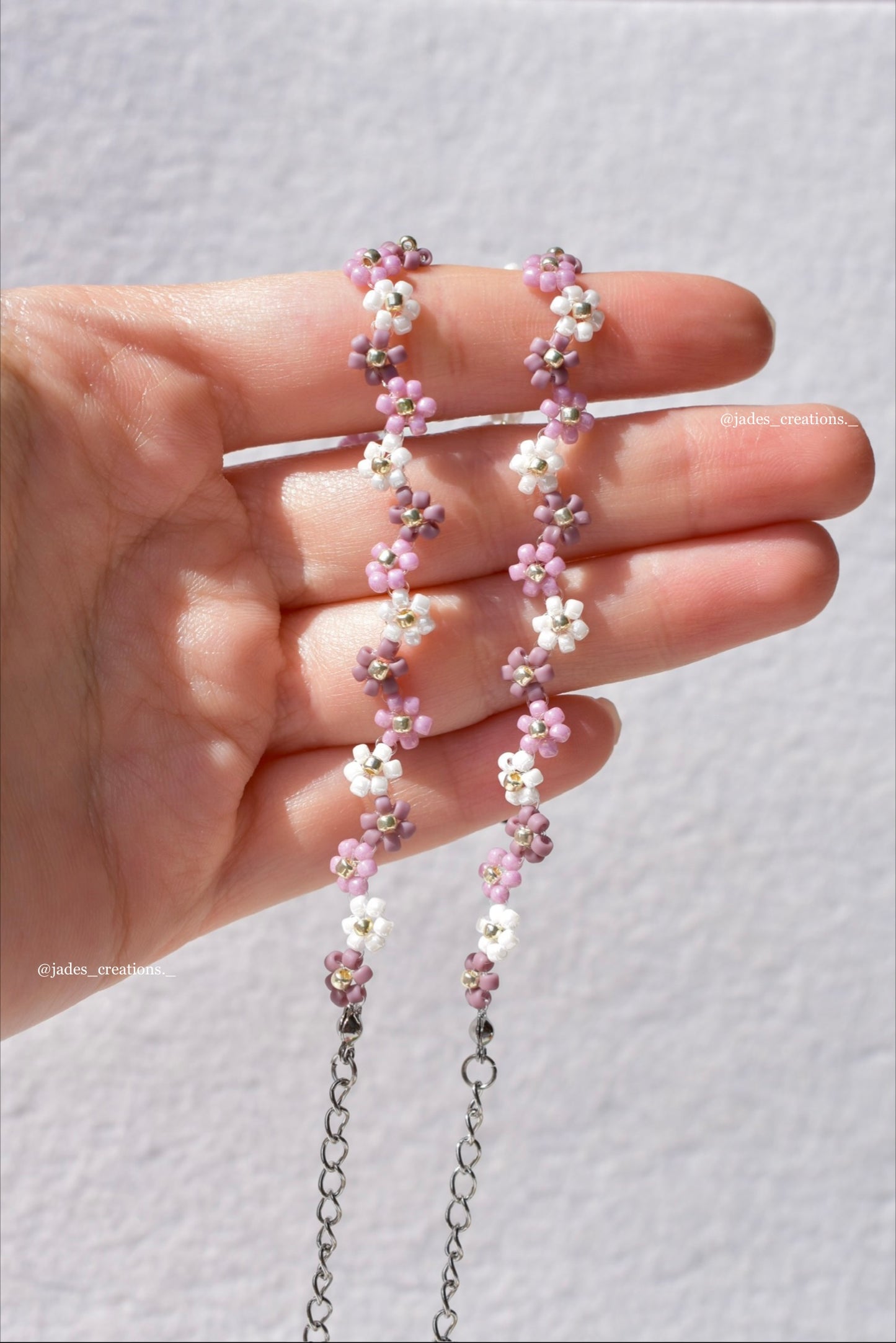 Bracciale floreale viola argentato