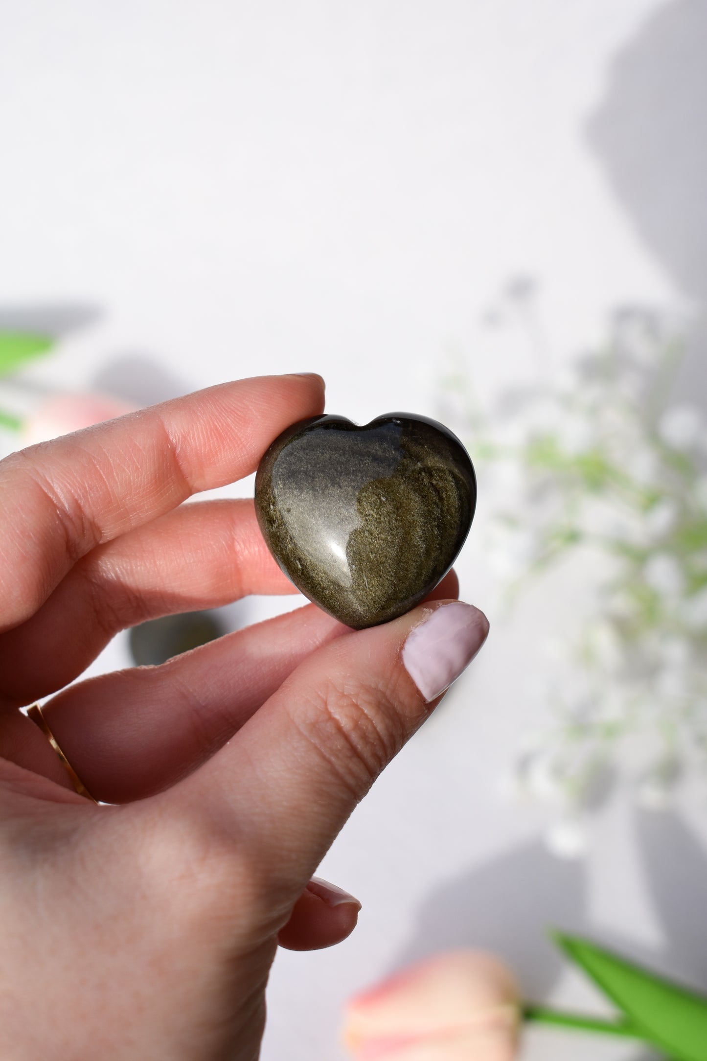 Cuore in Ossidiana Dorata