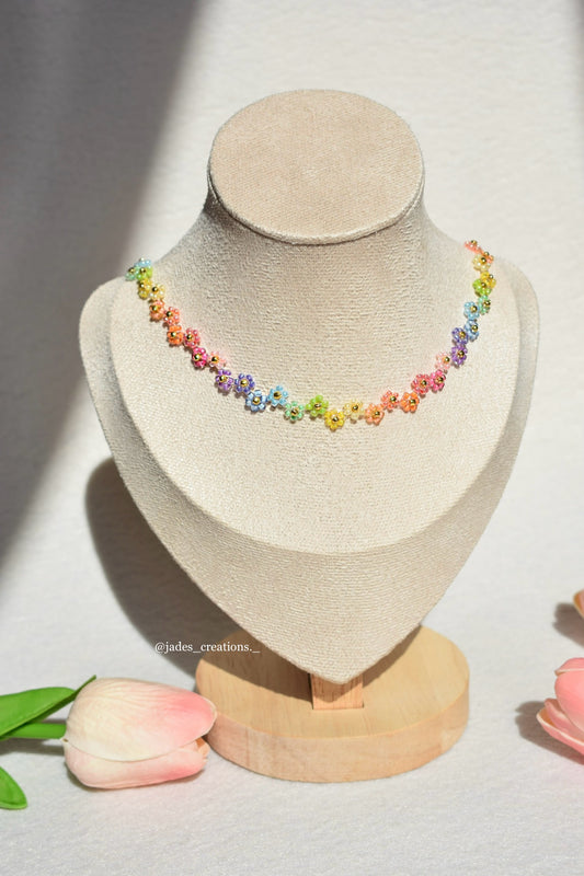 Collana Flora Arcobaleno oro