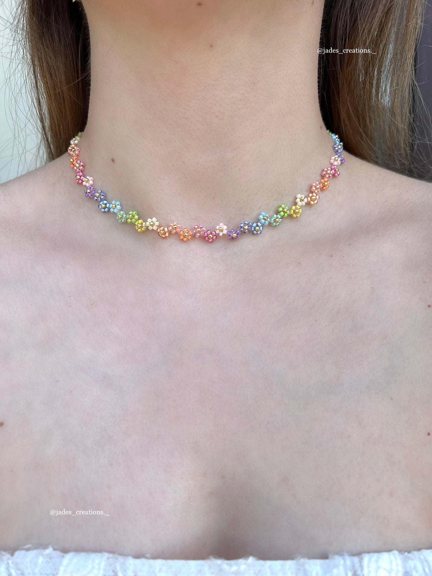 Collana Flora Arcobaleno oro