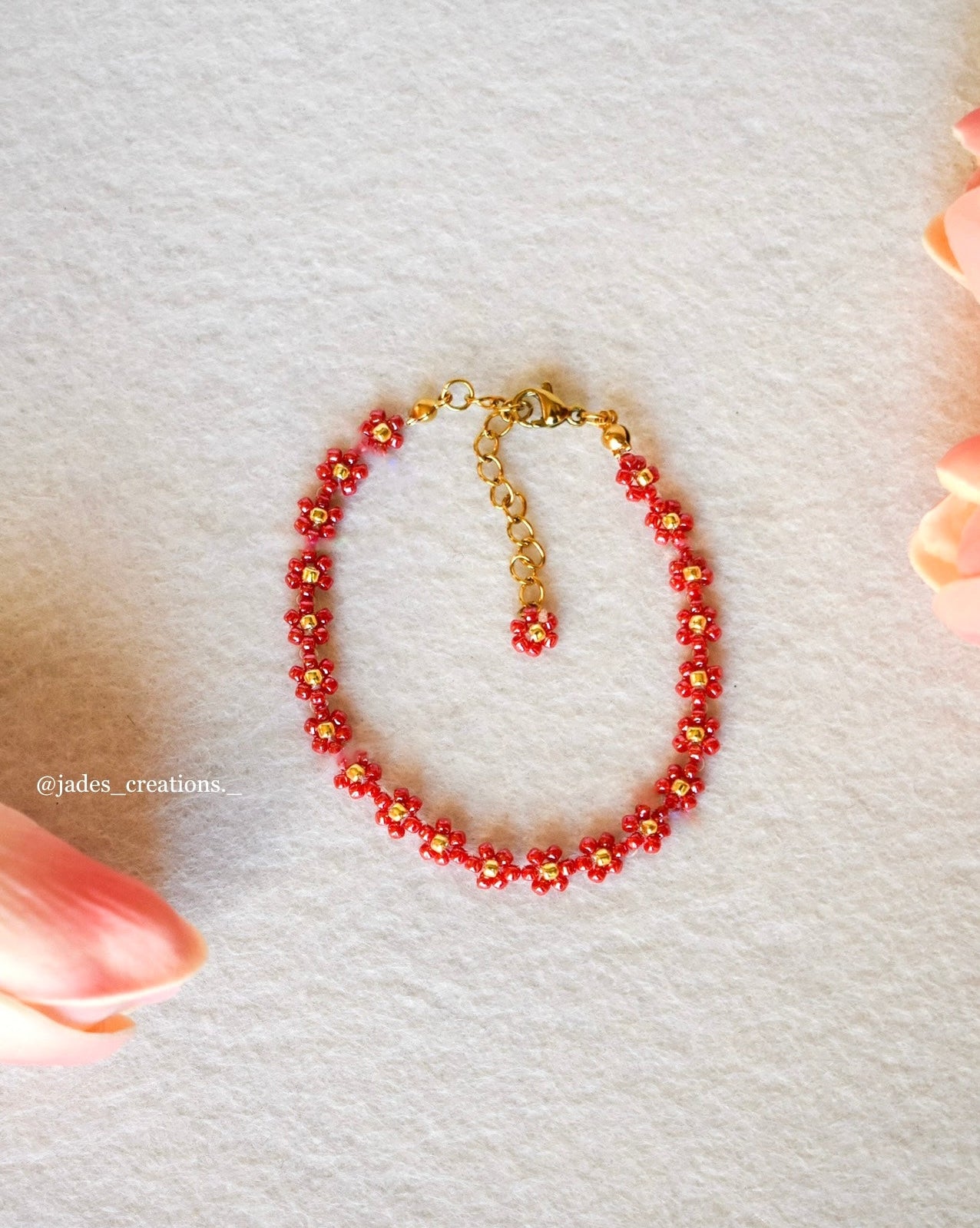 Bracciale Floreale Rosso Cherry