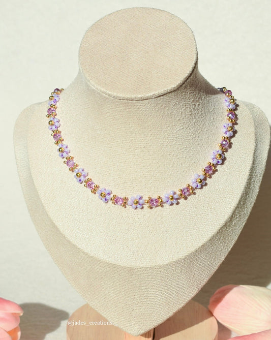 Collana Margherite girocollo Viola