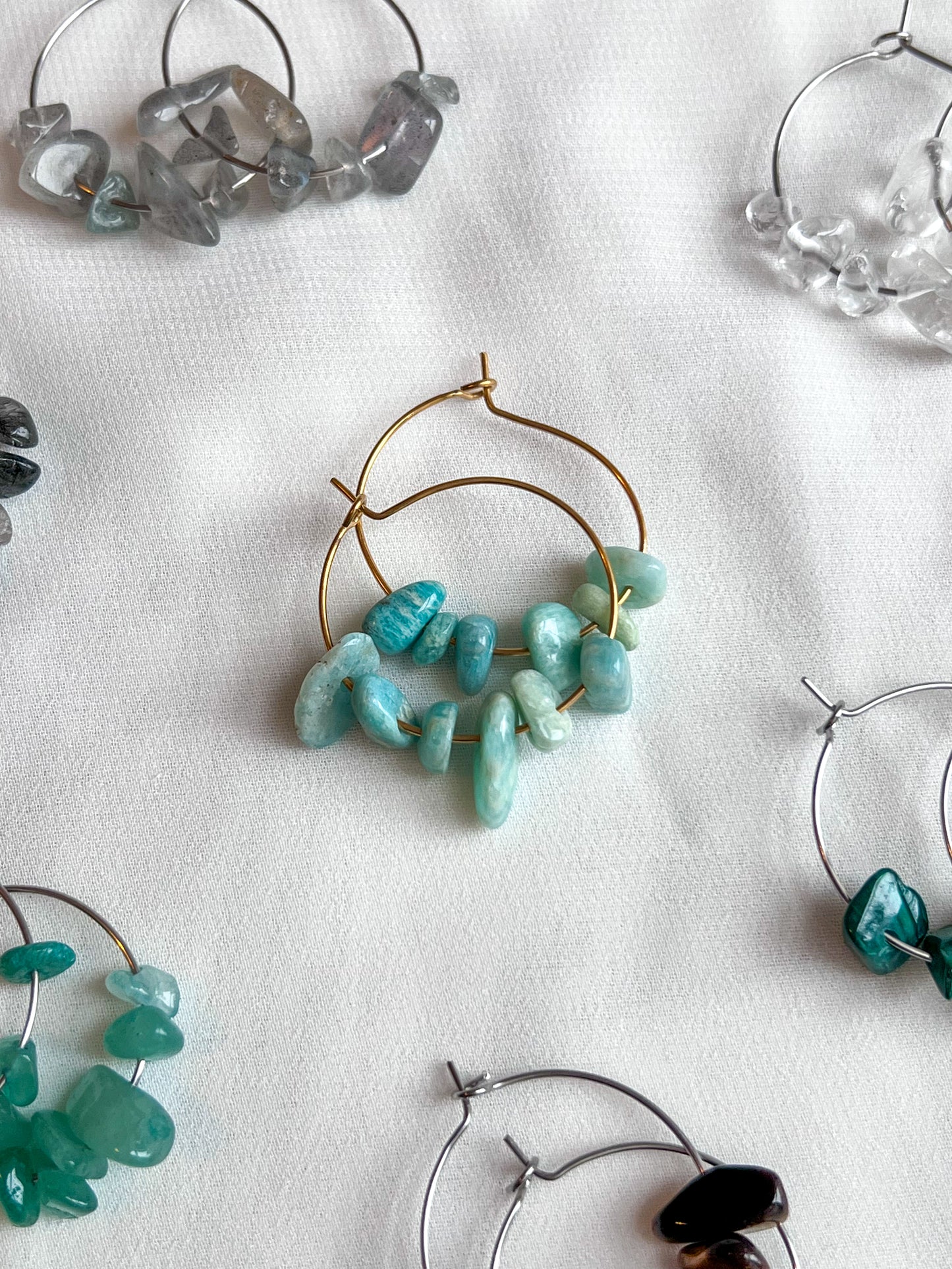 Orecchini cerchio con cristalli