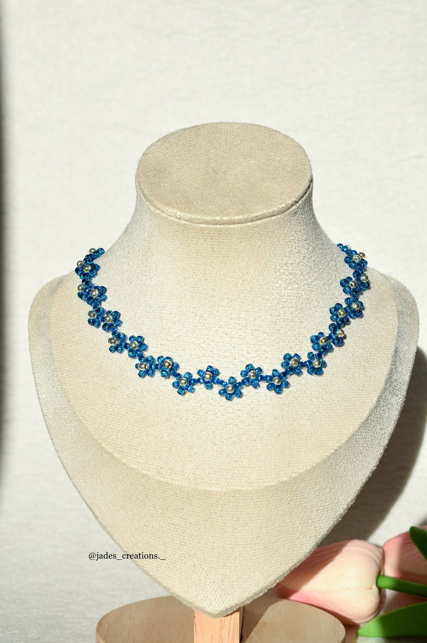Collana Blu zigzag argentata