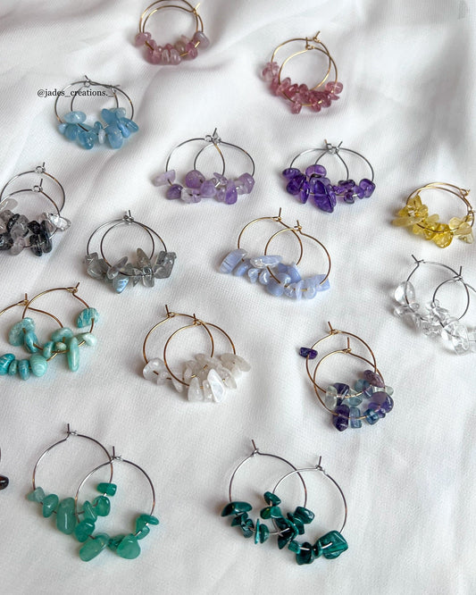 Orecchini cerchio con cristalli