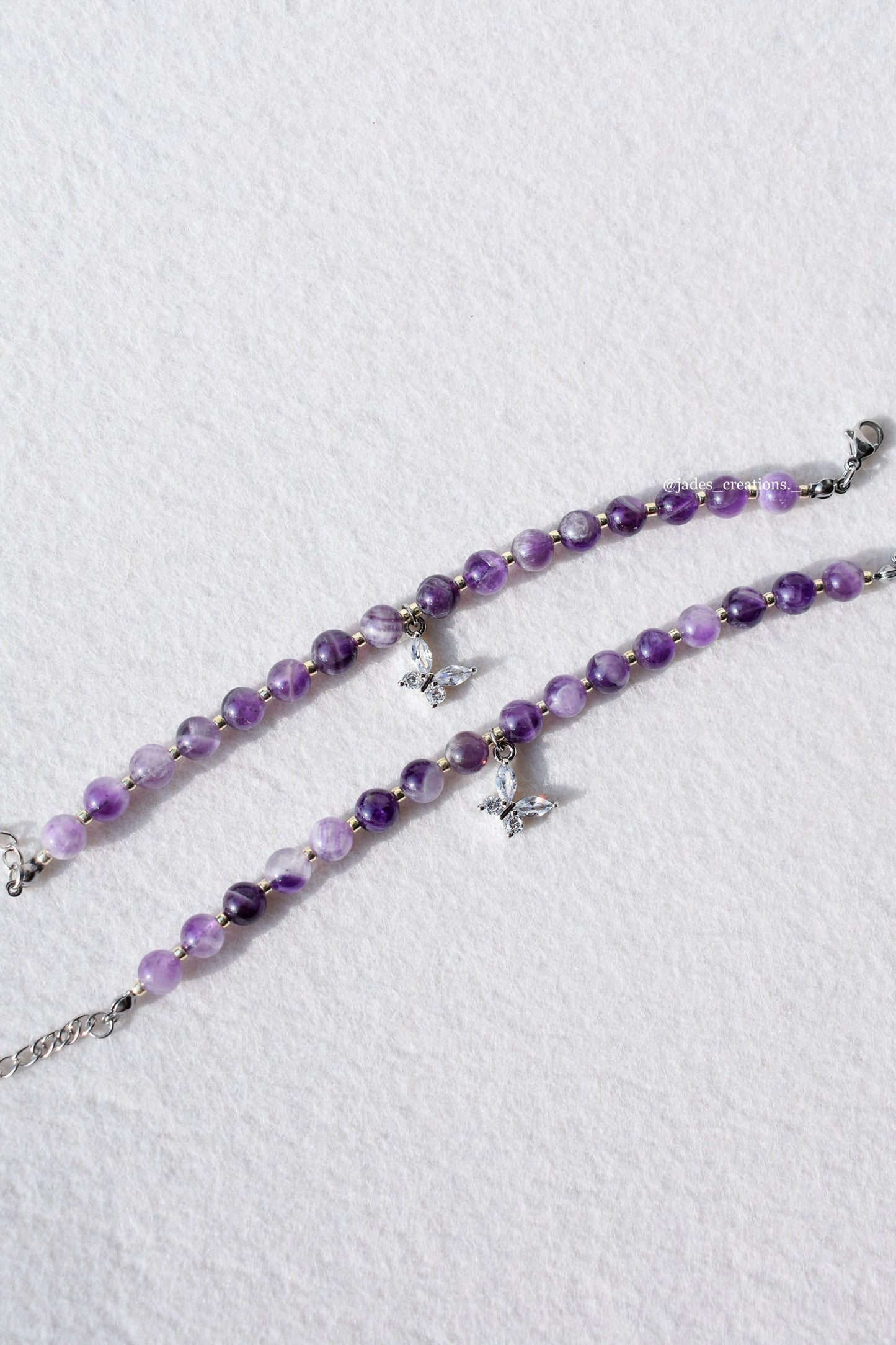 Bracciale in Ametista con farfalla