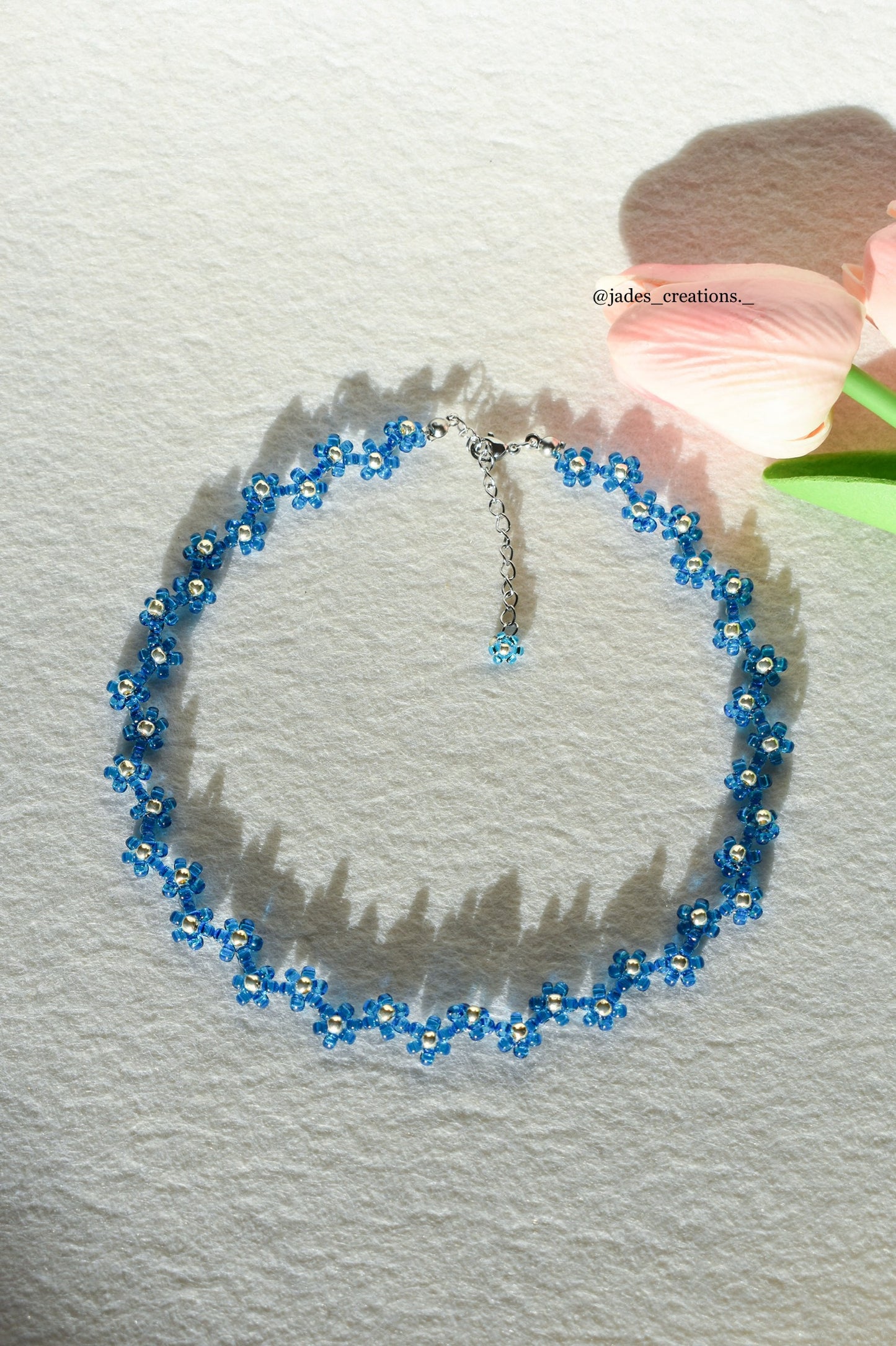 Collana Blu zigzag argentata