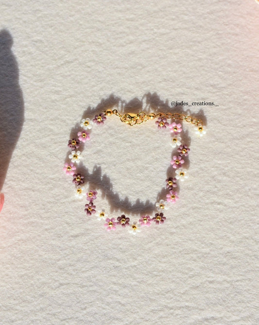 Bracciale floreale viola d’orato