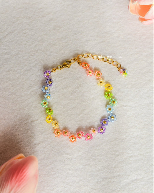 Bracciale floreale Arcobaleno d’orato