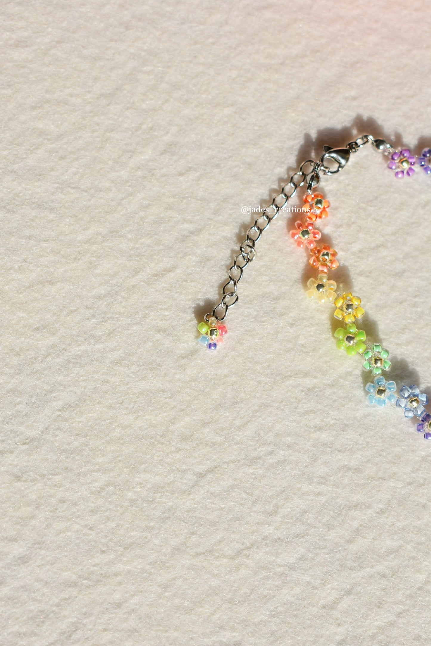 Bracciale floreale Arcobaleno argentato