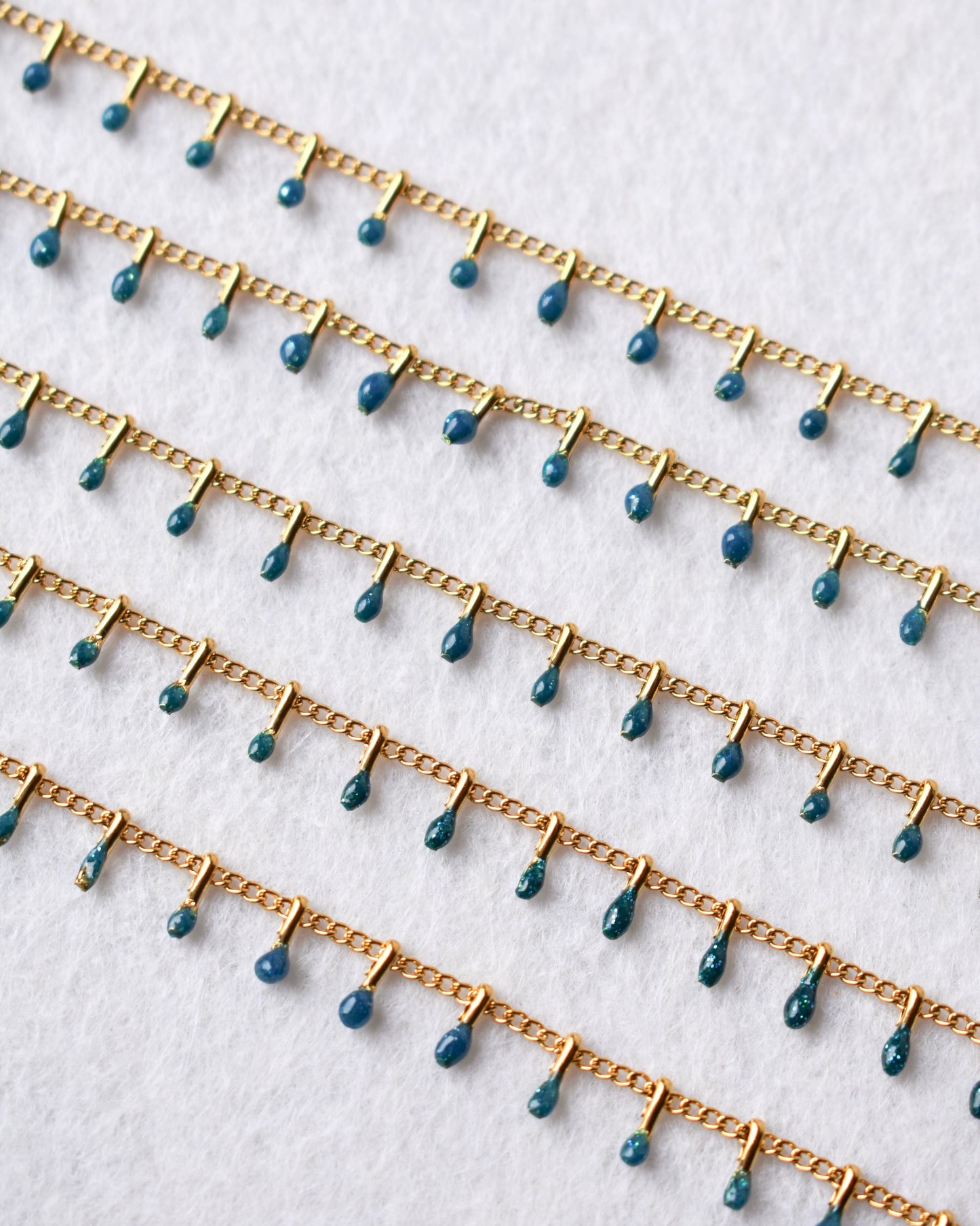 Cavigliera Goccia Blu Glitterato