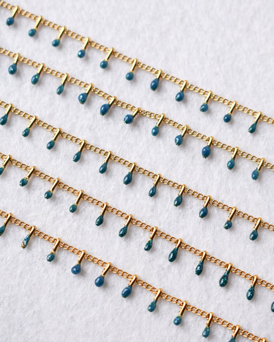 Cavigliera Goccia Blu Glitterato