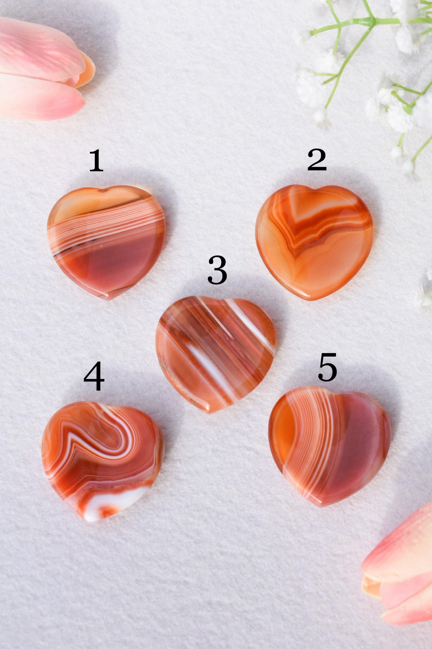 Worry stone cuore Corniola