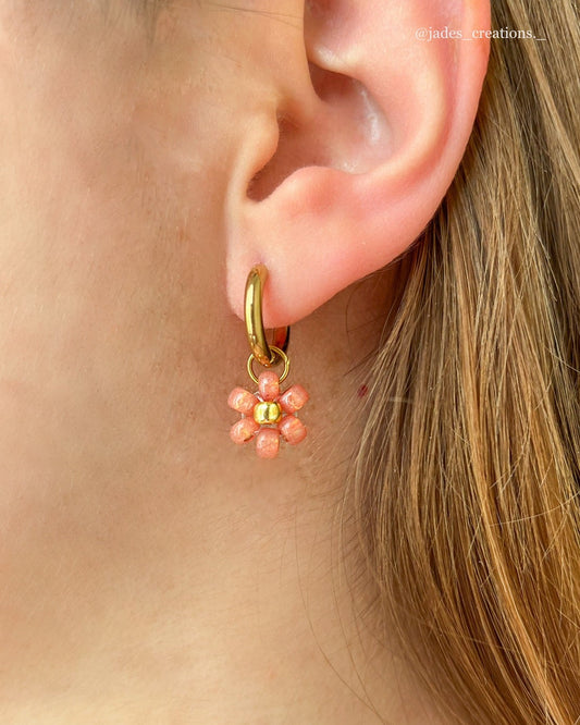 Orecchini Floreali color Pesca