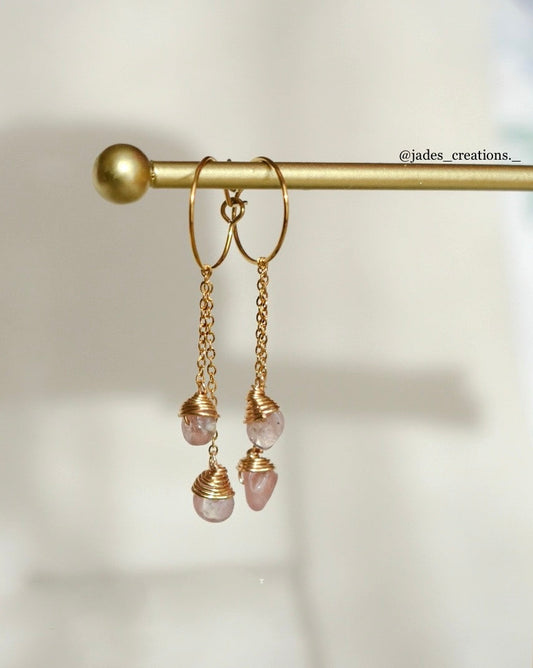 Orecchini con Quarzo Rosa