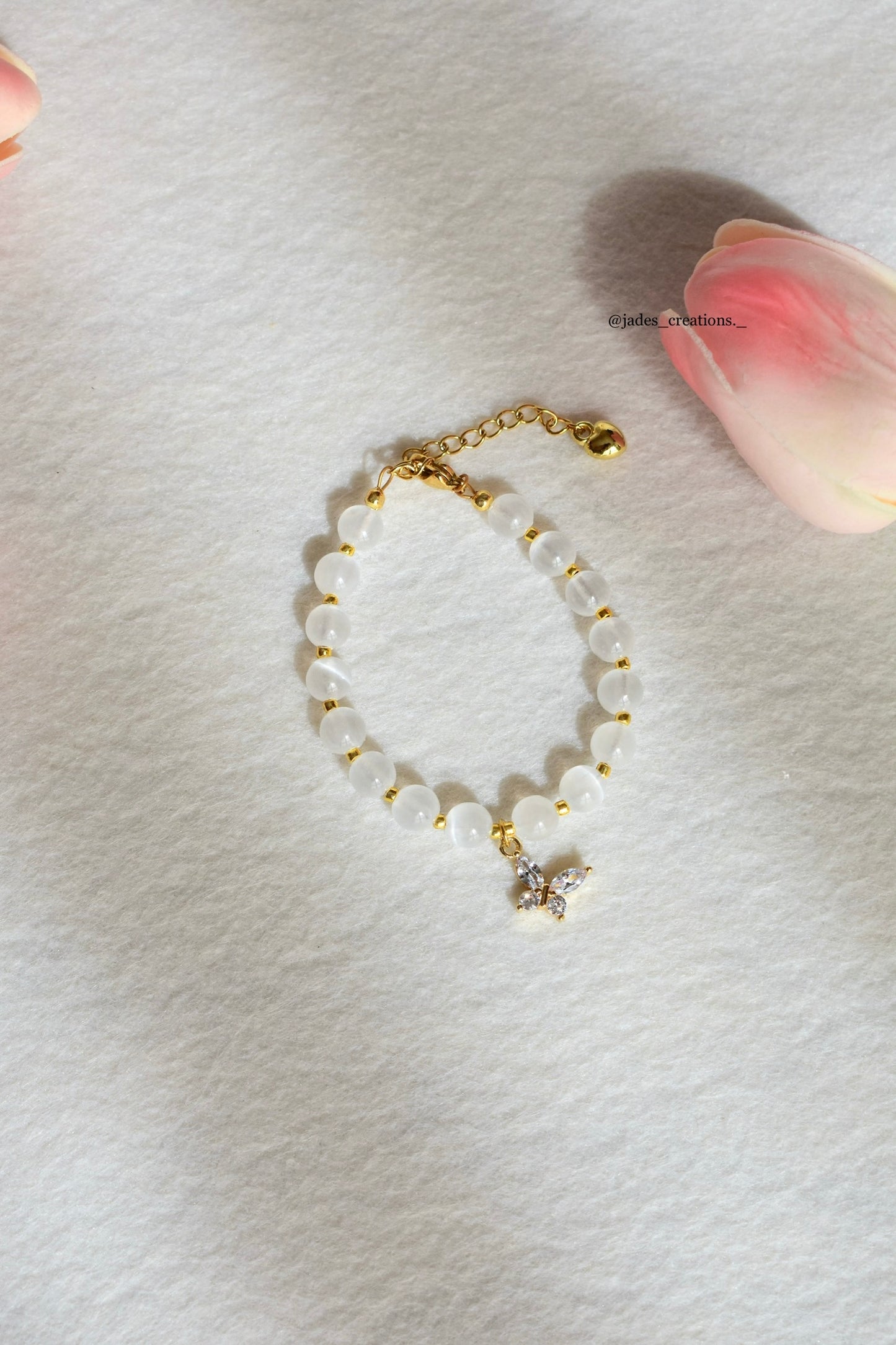 Bracciale con farfalla in Selenite