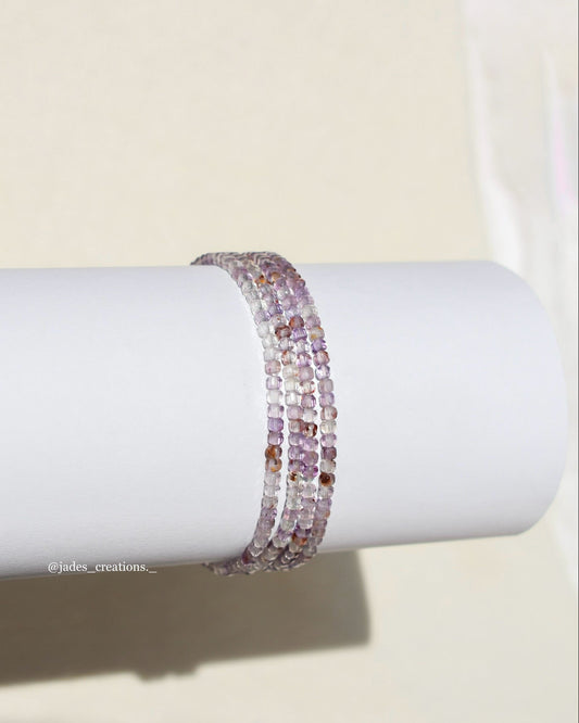 Bracciale elastico Quarzo fantasma viola