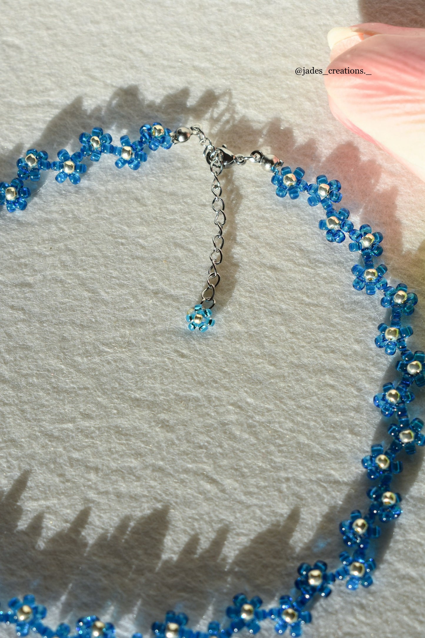 Collana Blu zigzag argentata