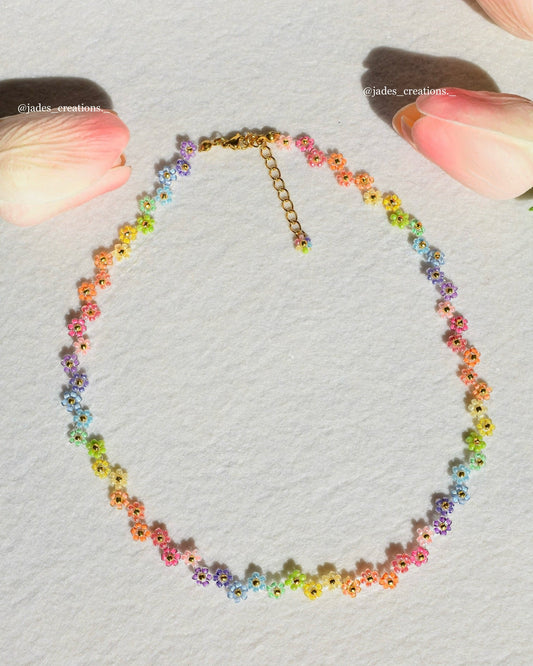 Collana Flora Arcobaleno oro