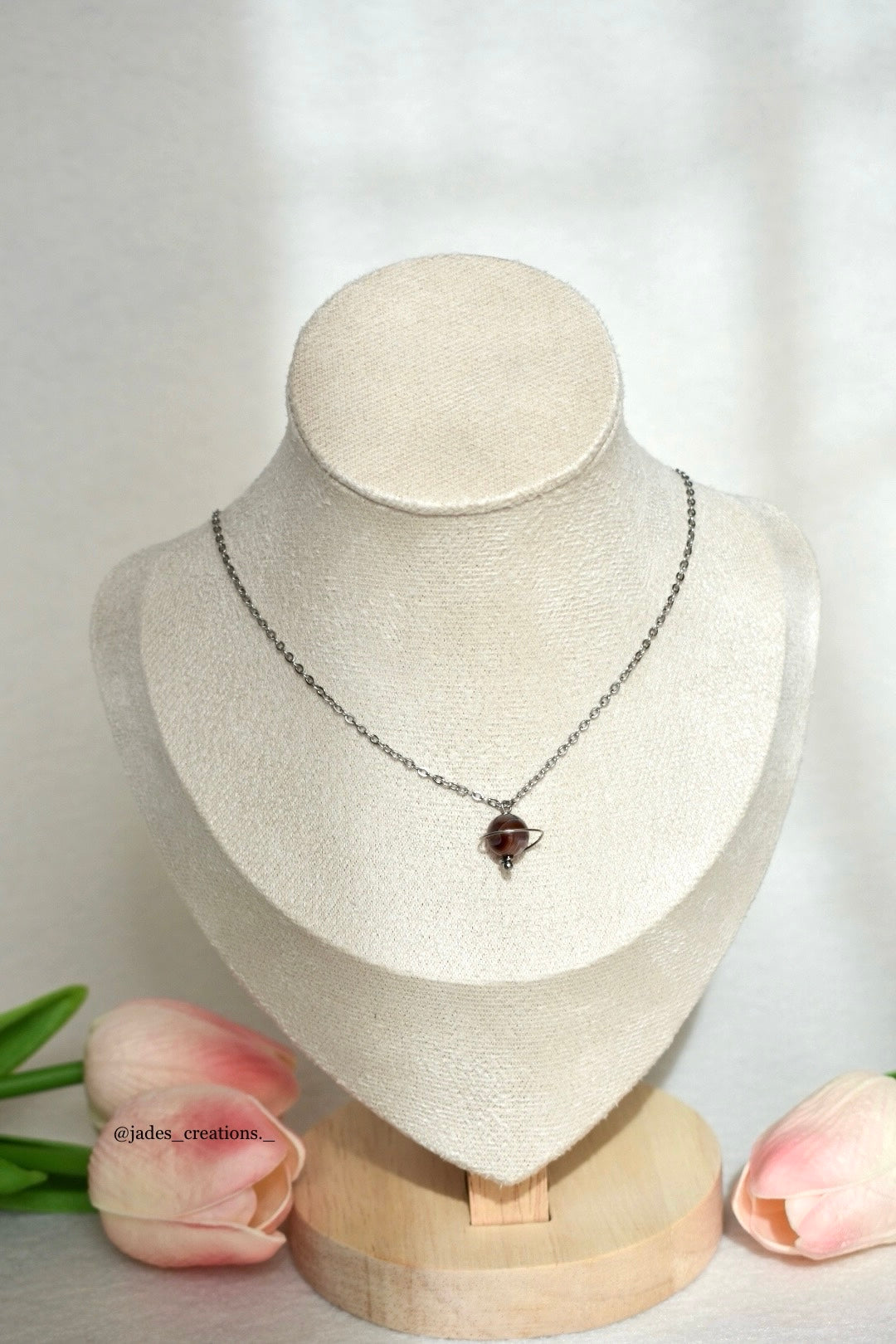 Collana Saturno con Agata Botswana