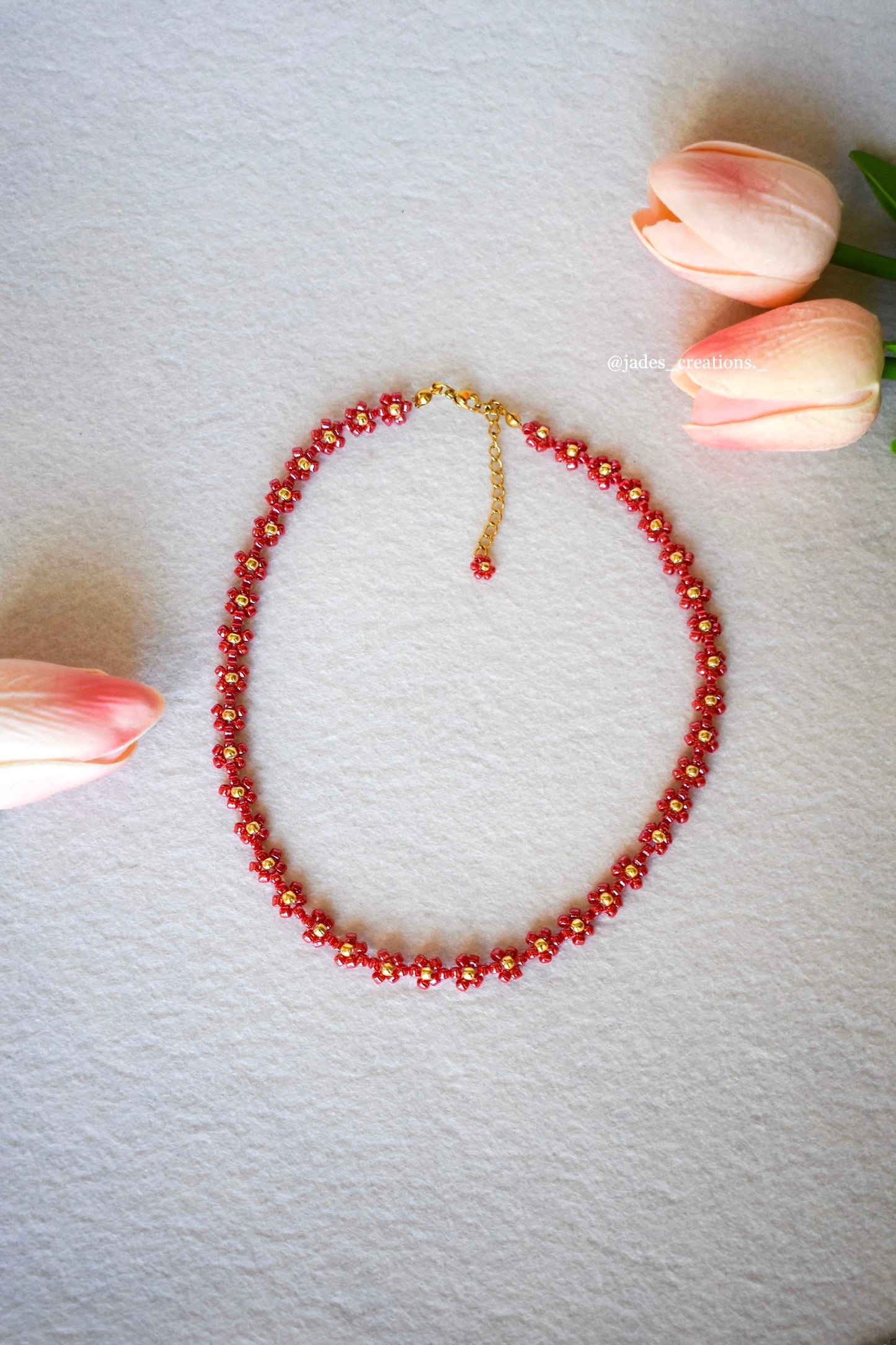 Collana Floreale Rosso Cherry