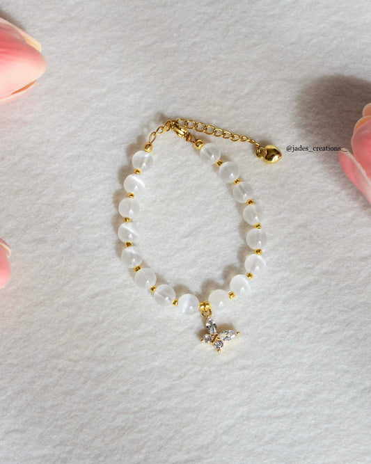 Bracciale con farfalla in Selenite