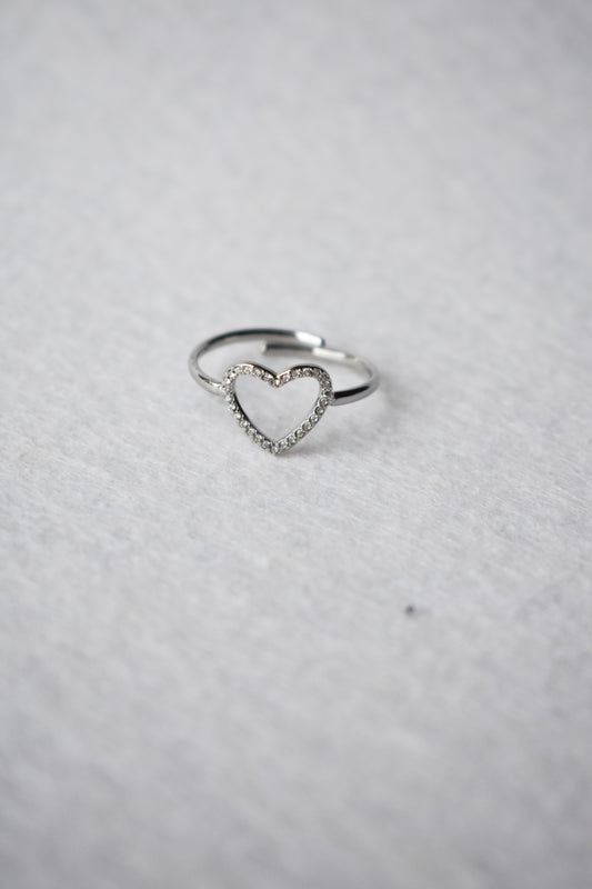 Anello con cuore zirconi