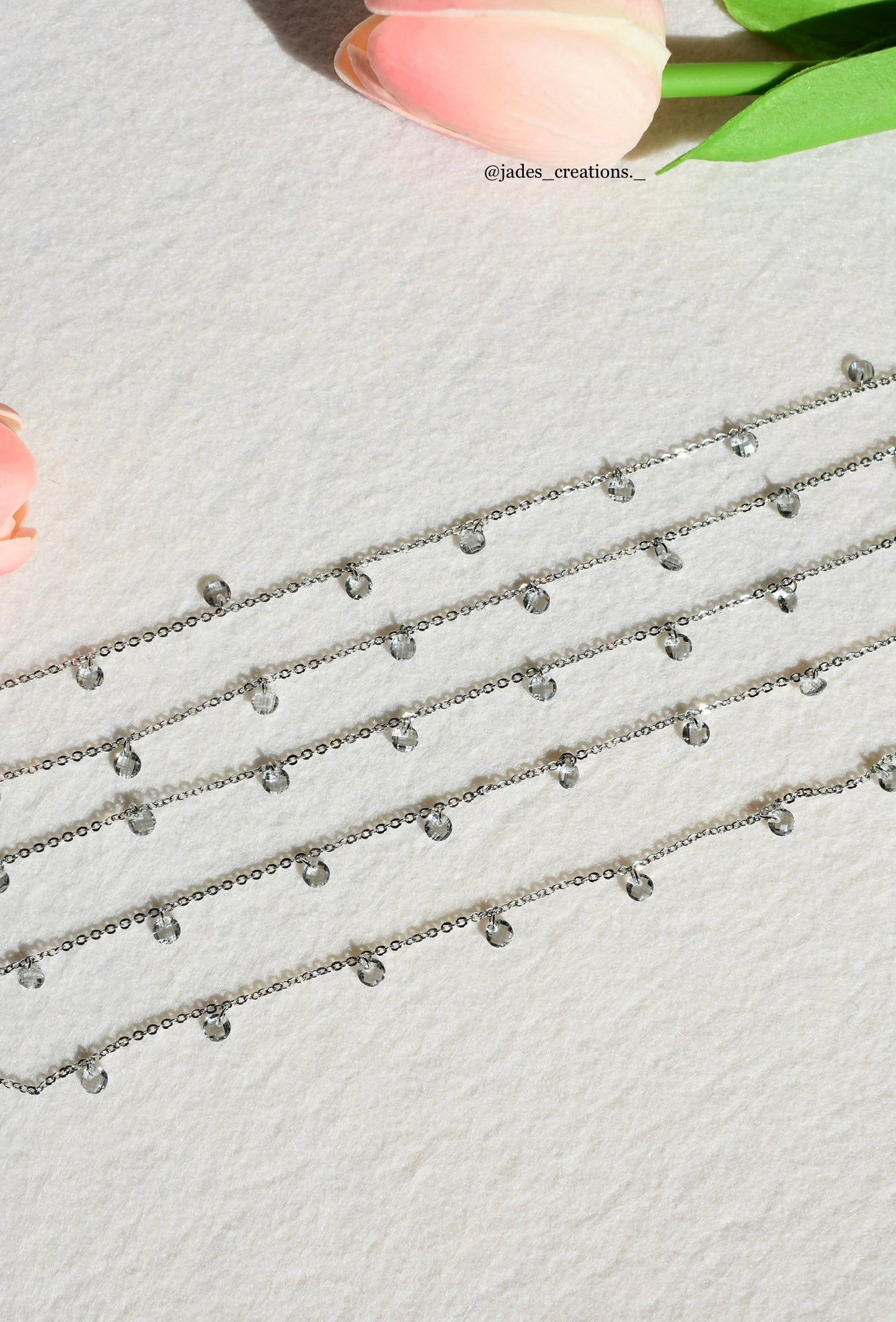 Cavigliera con zirconi argentata