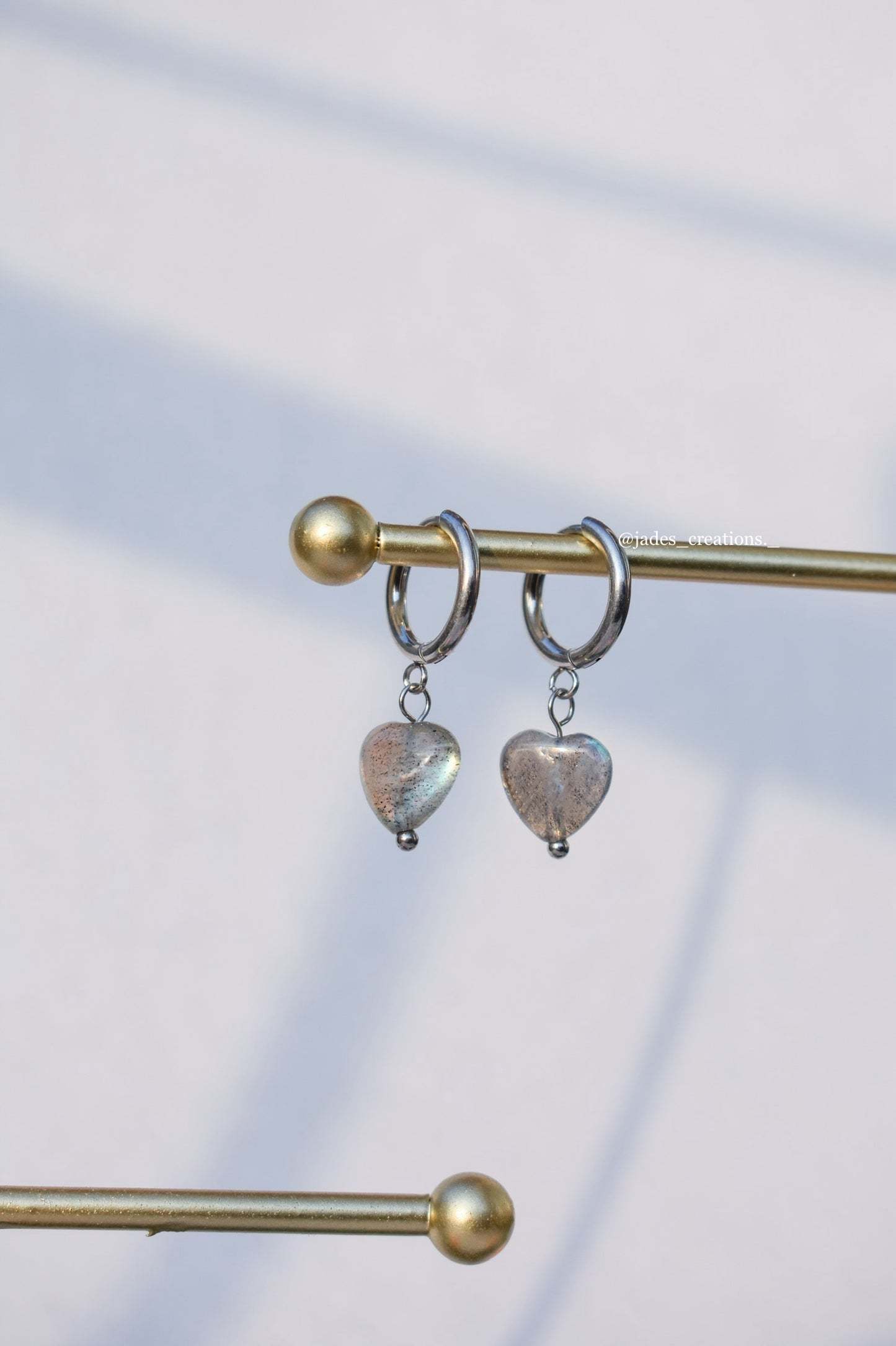 Orecchini cuore con Labradorite
