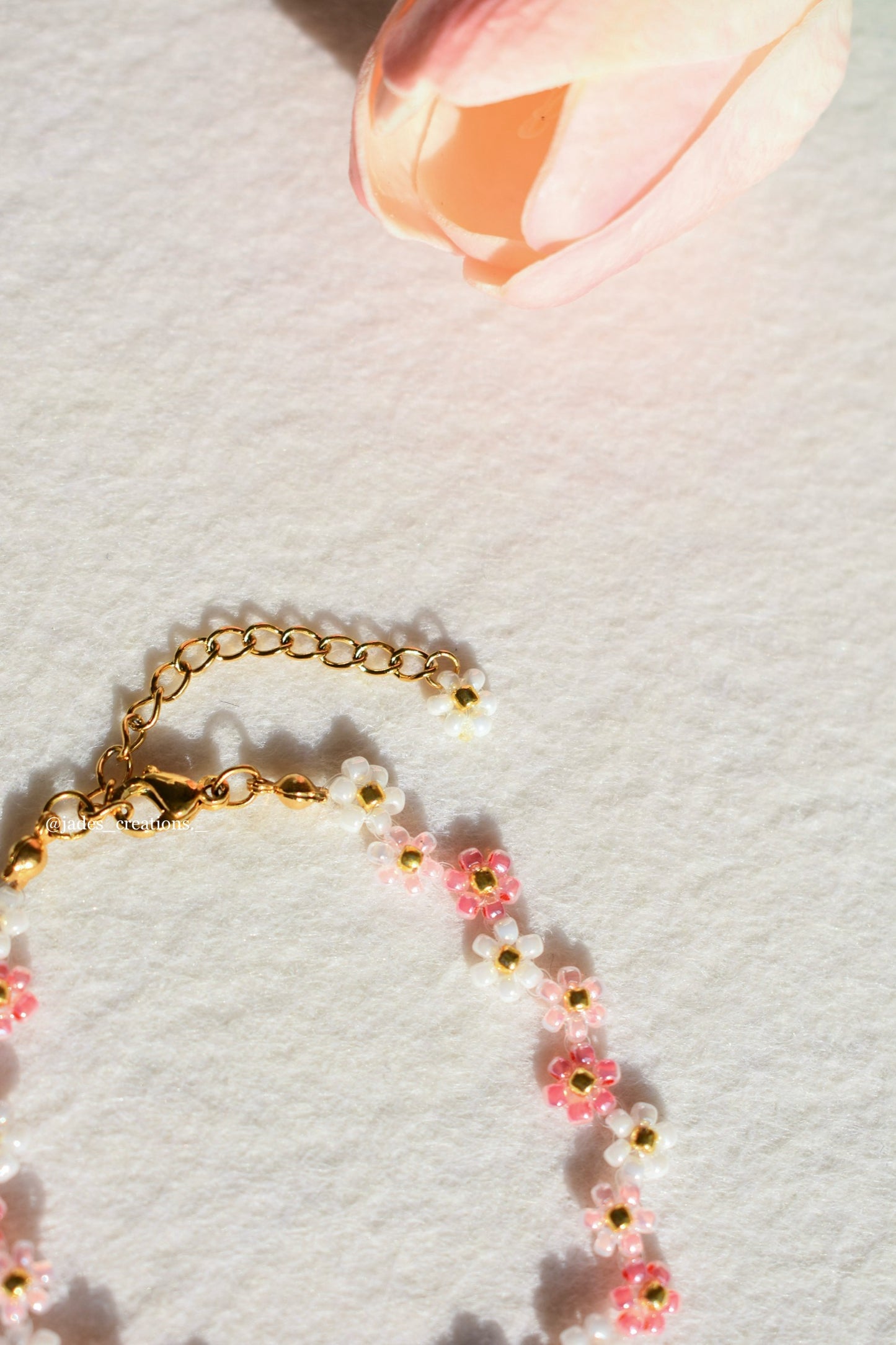 Bracciale floreale rosa d’orato