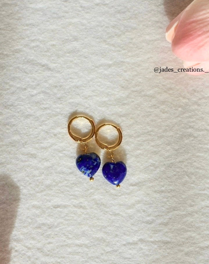 Orecchini cuore con Lapislazzuli