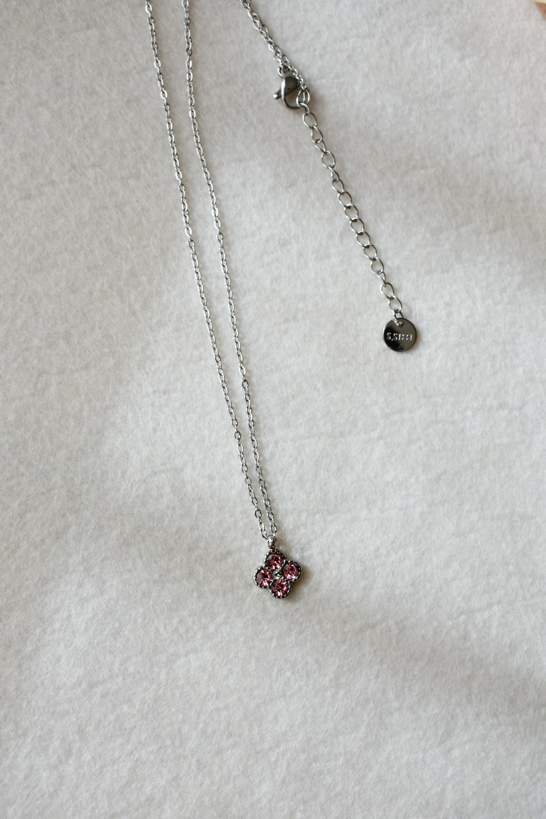 Collana Dalia Rosa acciaio inossidabile