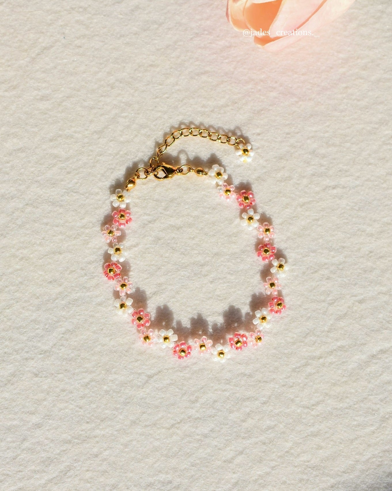 Bracciale floreale rosa d’orato