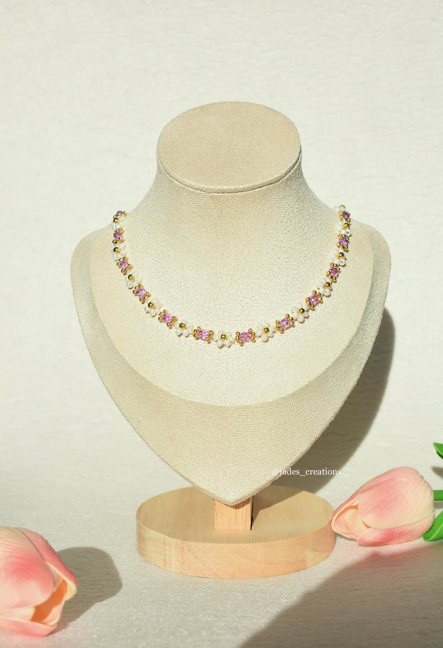 Collana Margherite girocollo Bianca e Viola