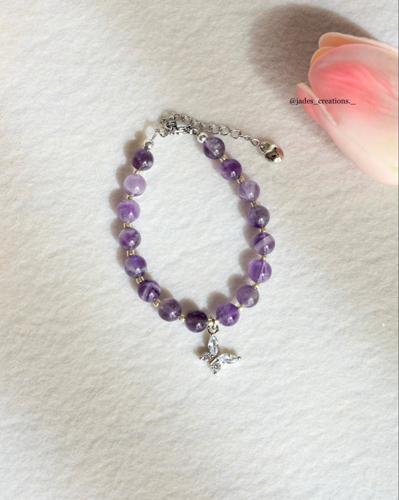 Bracciale con farfalla in Ametista