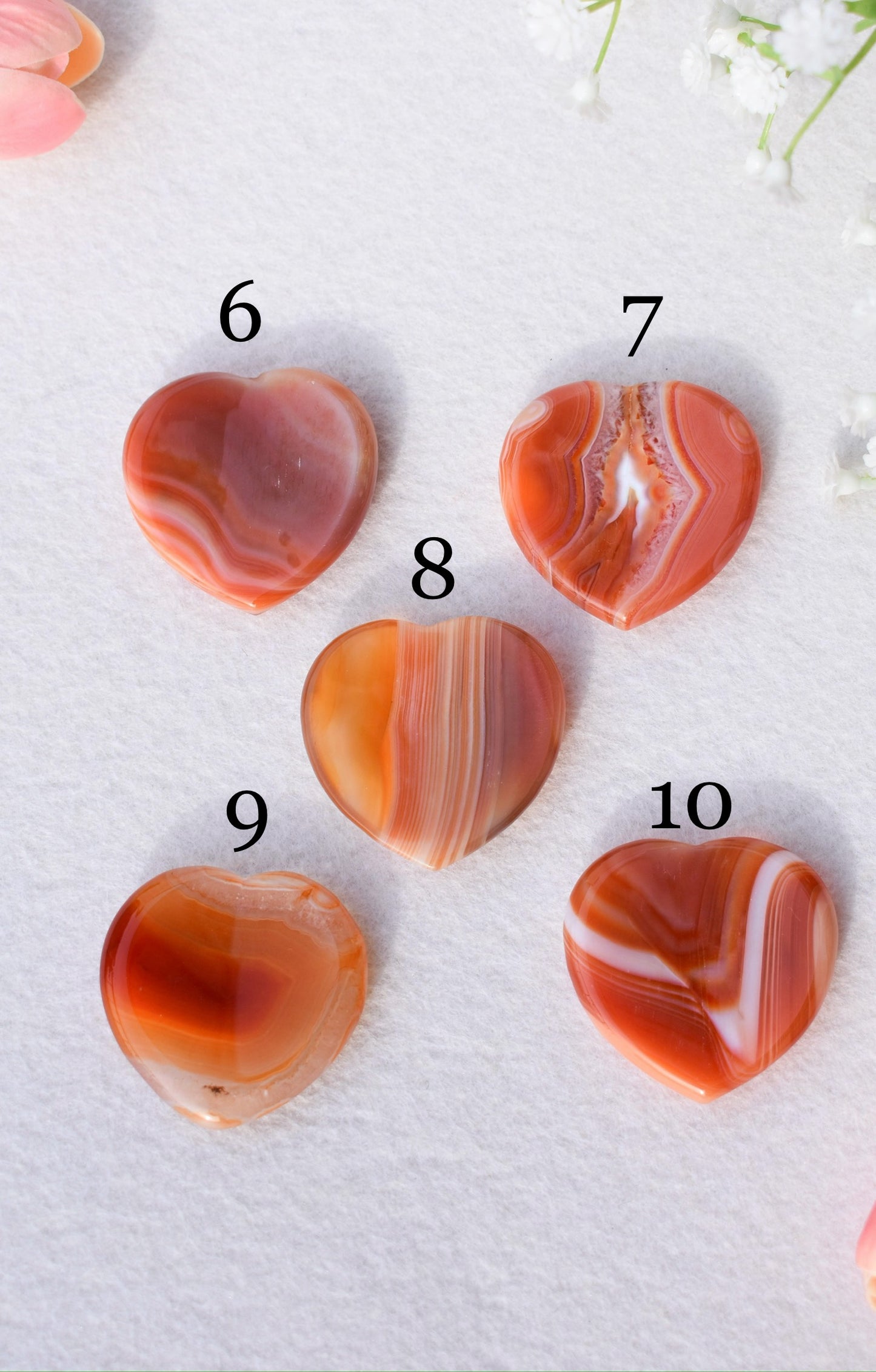 Worry stone cuore Corniola