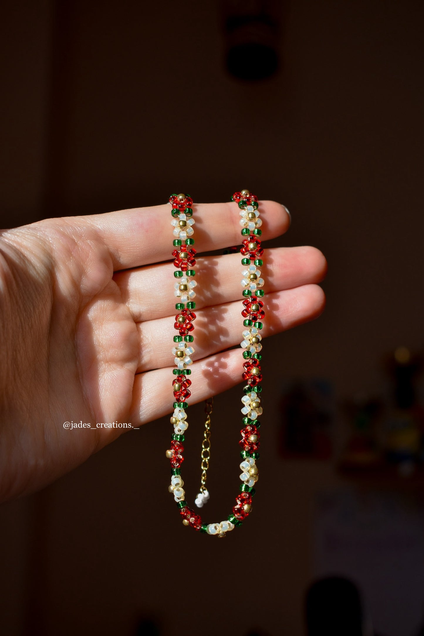 Collana Floreale Bianca e Rossa