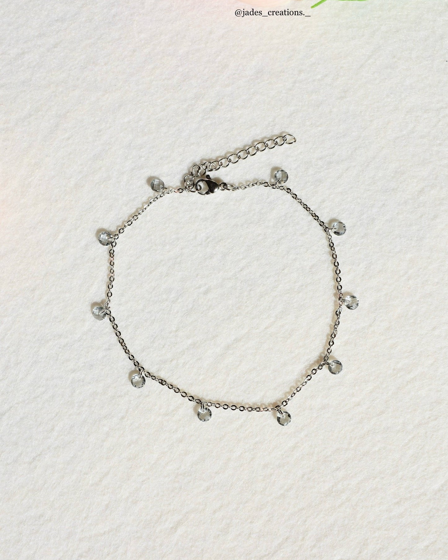 Cavigliera con zirconi argentata