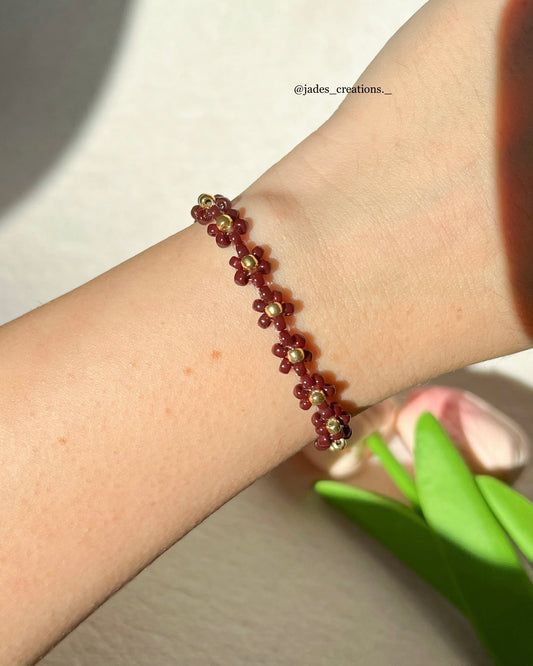 Bracciale floreale cioccolato