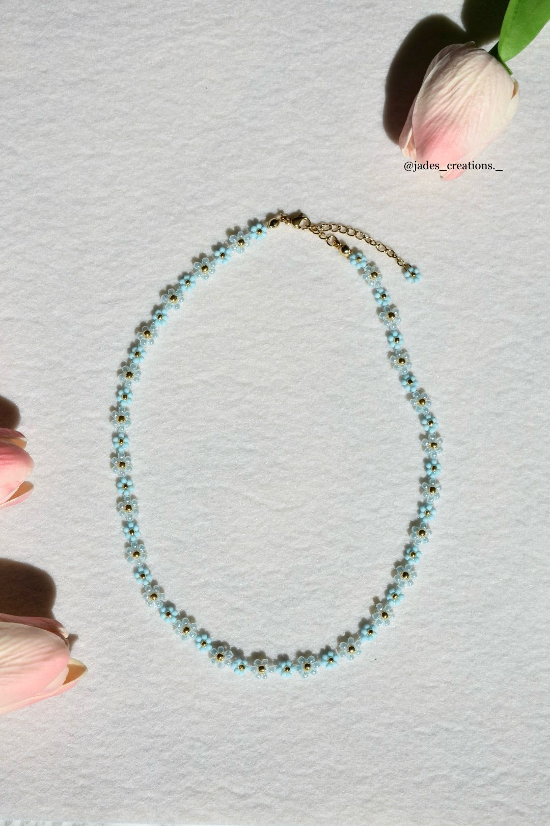 Collana Flora con fiori azzurri