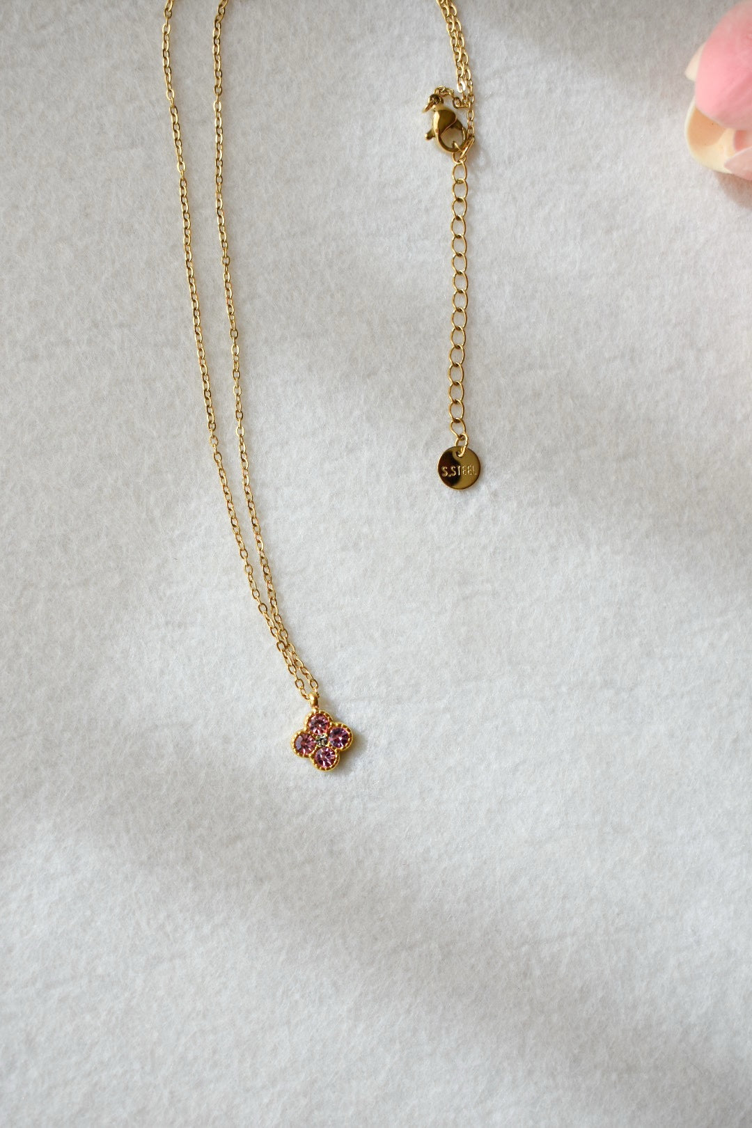 Collana Dalia Rosa acciaio inossidabile
