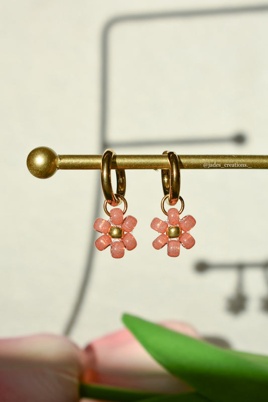 Orecchini Floreali color Pesca