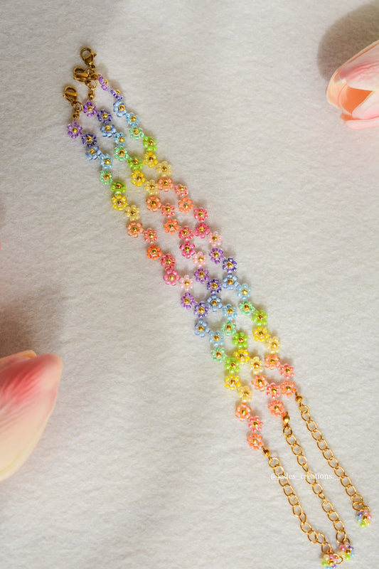 Bracciale floreale Arcobaleno d’orato