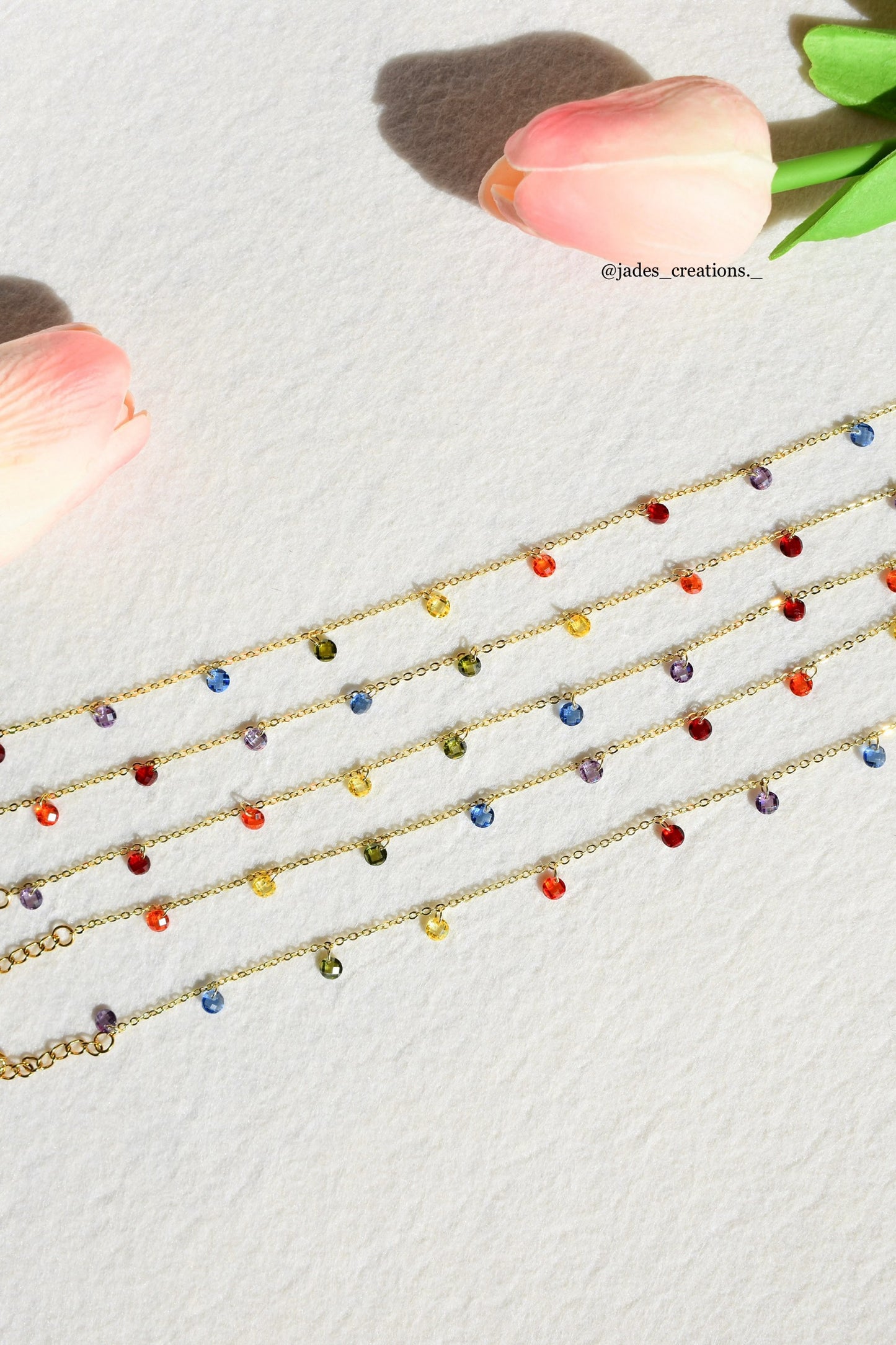 Cavigliera con zirconi arcobaleno