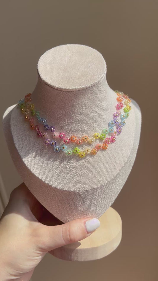 Collana Flora Arcobaleno argento
